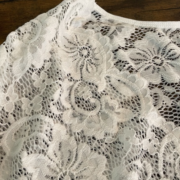 New‎ without tags lacy bodysuit size XL white - Picture 12 of 13
